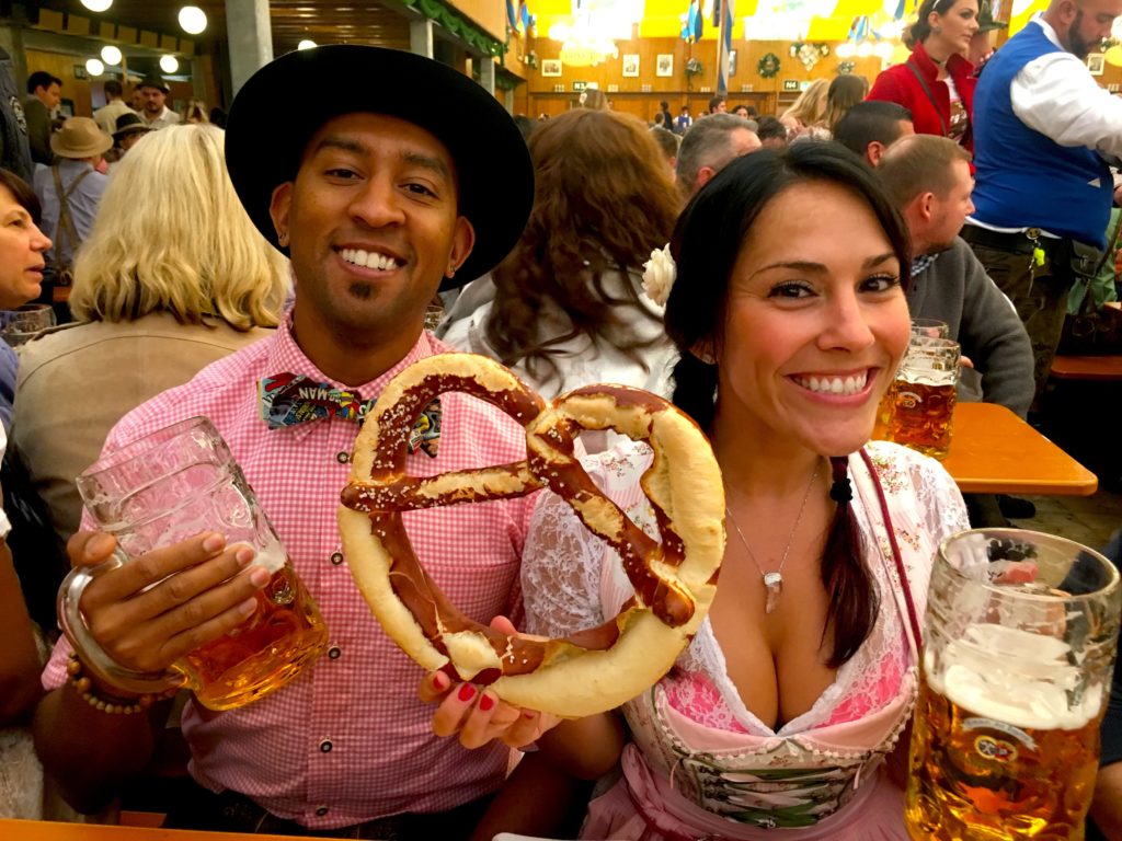 You have to go to a fest in Munich for big beers and pretzels!