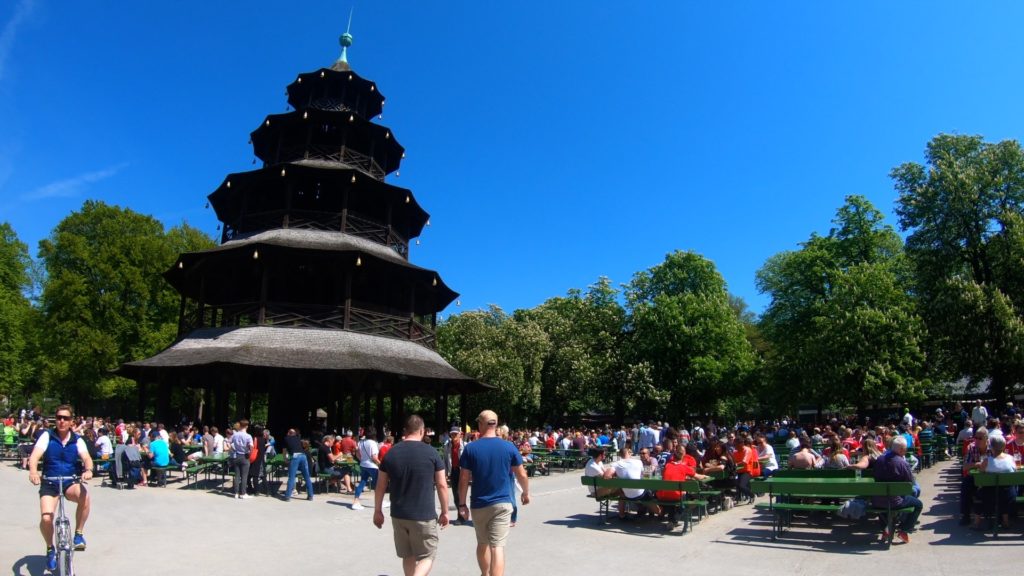 Chinese tower beer garten in Munich