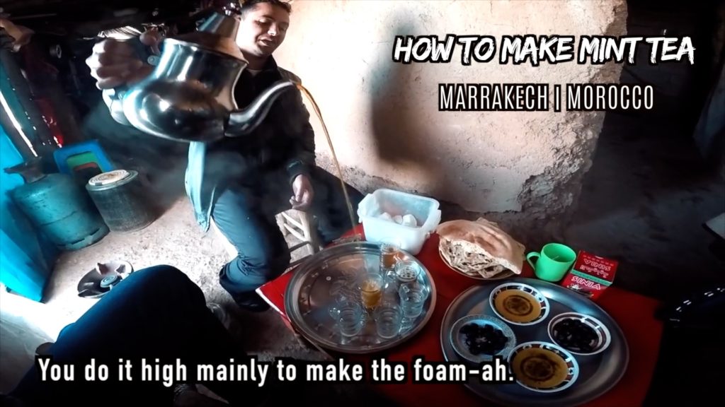 Is pouring from up high essential to making Moroccan mint tea?