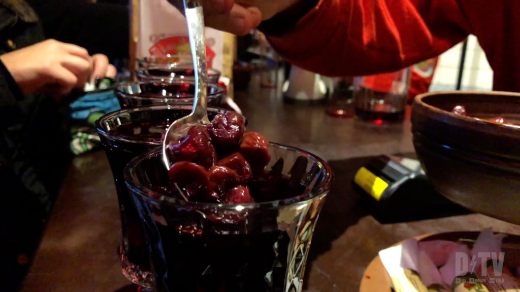 When you visit Kiev, you have to visit the Drunk Cherry! They pour the wine and then add cherries to your glass