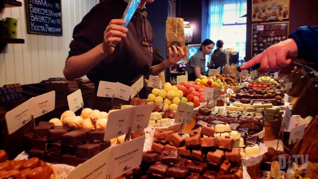 Visit the Lviv Handmade Chocolate shop to satisfy your sweet tooth!